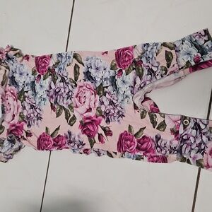 Posh Peanut Pink and Purple Floral romper 0-3